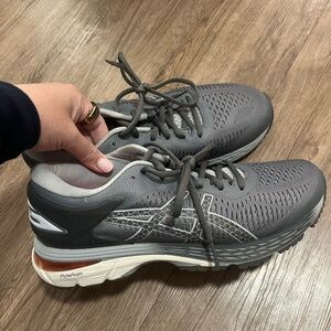 Asics Gray and White Women's Running Sneakers